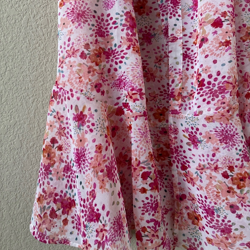 America & Beyond sheer chiffon floral swim cover up - Picture 4 of 8